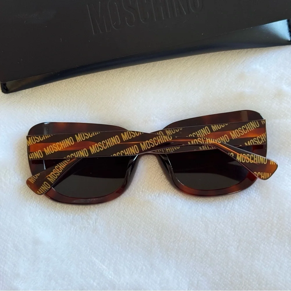 ✨ NWT Moschino Logo Monogram Sunglasses Brown MOS132/S - Authentic ✨